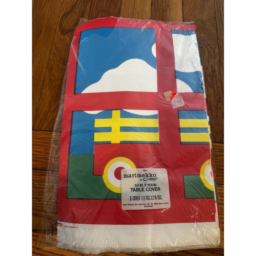 Vintage Marimekko Contempo Paper Table Cloth  Kaivo 54x104 Slightly Open 1968